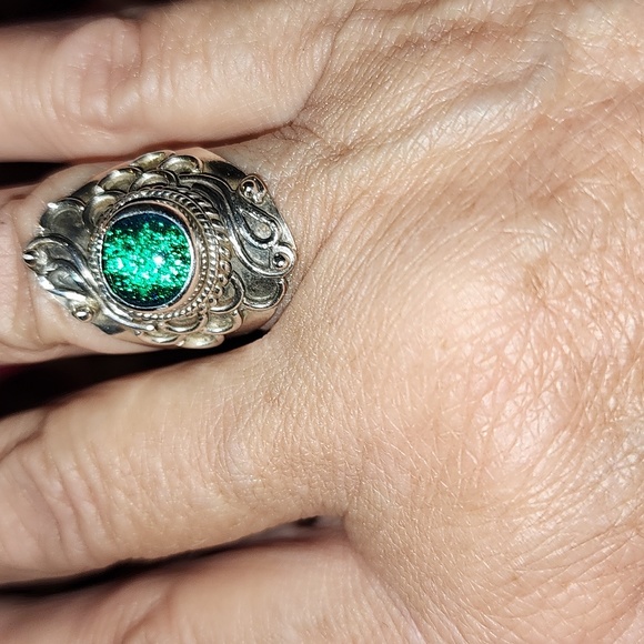 Dichroic Glass Ring - Picture 7 of 8